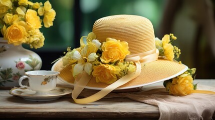 fashion yellow hat