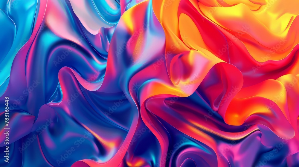 Poster abstract 3d background with vibrant colors and dynamic shapes