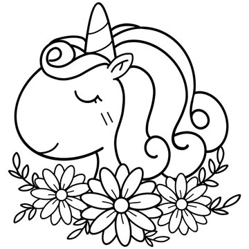 Unicorn and flower 