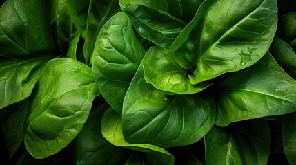 Fototapeta na wymiar vibrant leaf spinach green