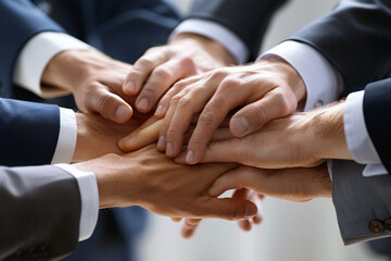 close up of business people shaking hands