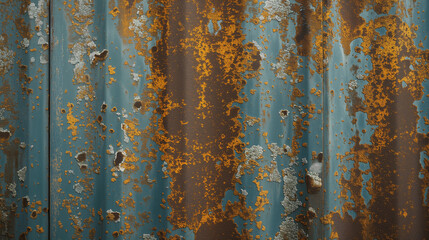 Rust on old teal metal surface