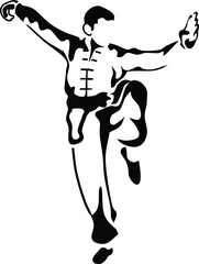 Kungfu Martial Art Vector Silhouette