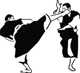 Shorinji Kempo Martial Art Vector Silhouette