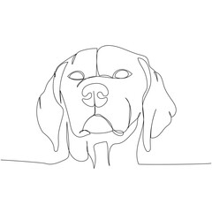 Deutsch Kurzhaar, German Shorthaired Pointer, hunting dog, pointing dog, bird dog one line art. Continuous line drawing of friend, dog, doggy, friendship, care, pet, animal, family, canine.