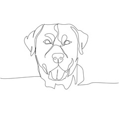 Labrador Retriever breed, companion dog, hunting dog one line art. Continuous line drawing of friend, dog, doggy, friendship, care, pet, animal, family, canine.