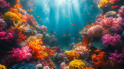 Obraz na płótnie Canvas Vibrant Underwater Paradise, generative ai