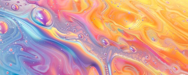 Closeup of vibrant purple, magenta, and electric blue soap bubble painting