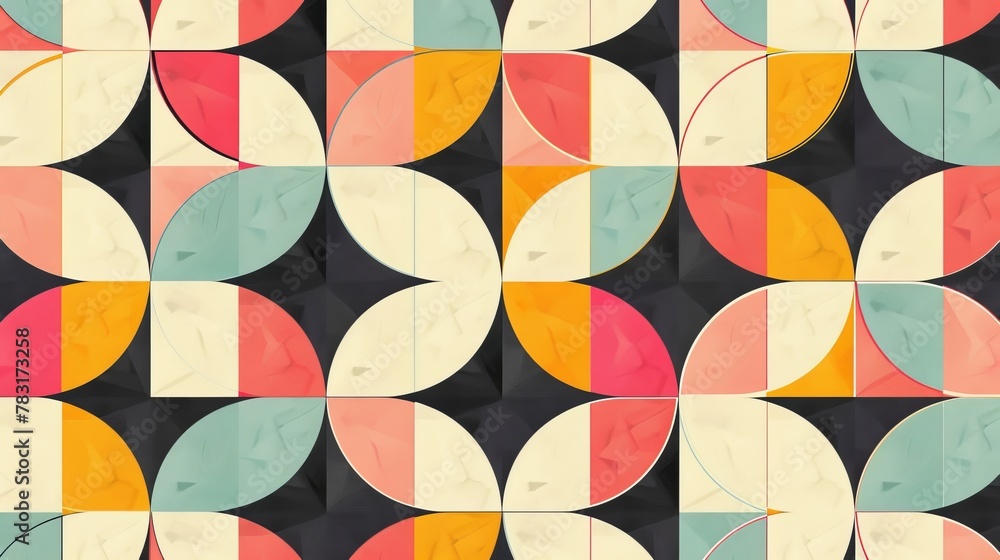 Aufkleber minimalist geometric pattern design with repeating geometric shapes