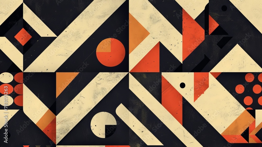Poster minimalist geometric pattern design with repeating shapes and patterns