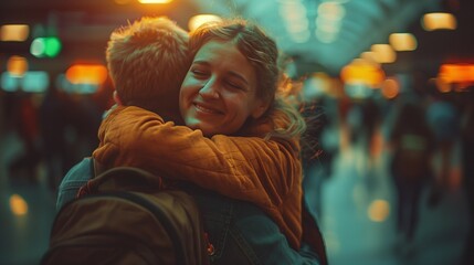 Brothers Embrace: Reunion at the Airport, generative ai