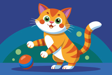 cat playing vector 