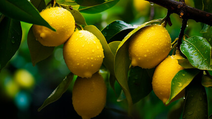 lemon tree with green fruits