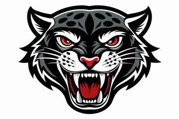 Angry Jaguar Head Icon  black silhouette