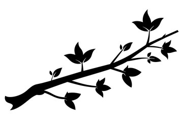 Branch stick black silhouette