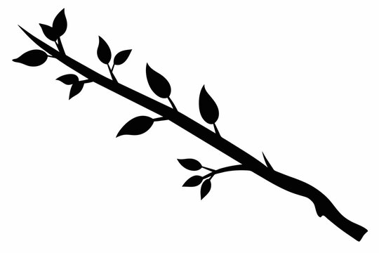 Branch stick black silhouette