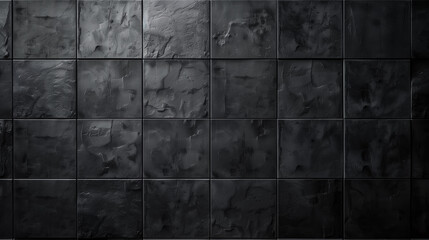 black tiles wall background 