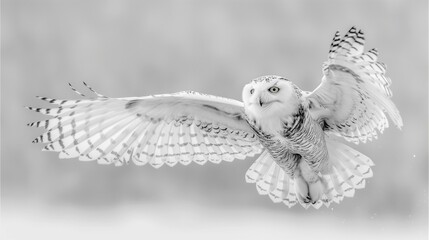 Graceful Wings of the Snowy Owl, generative ai