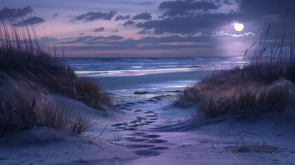 Everlasting tranquility of a secluded beach at twilight
