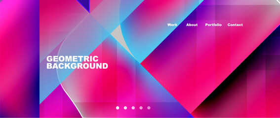 a geometric background with pink , blue and purple triangles