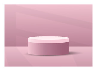 vector realistic pink podiums background