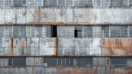 Architectural grid backdrop with urban elements and industrial textures