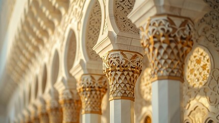 Religious Significance of Abu Dhabi Mosque Patterns, generative ai - obrazy, fototapety, plakaty