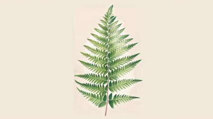 Detailed botanical illustration of a fern leaf