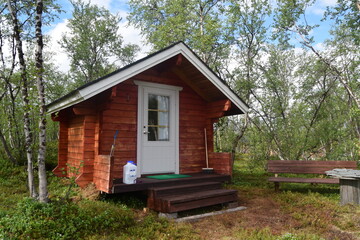 Fototapeta na wymiar A cottage in Finnish Lapland
