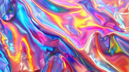 Holographic 3D effect with shimmering rainbow colors