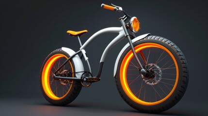 Fat Bike with orange wheels
