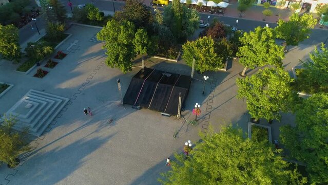 Plac Wolnosci Centrum Biala Podlaska Downtown Aerial View Poland