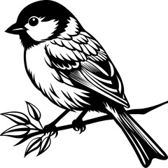     A tiny bird sitting on a branch.
