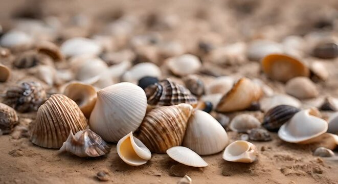 Shells on the beach.	
