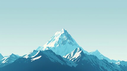 Minimalist illustration of a single mountain peak against a clear sky