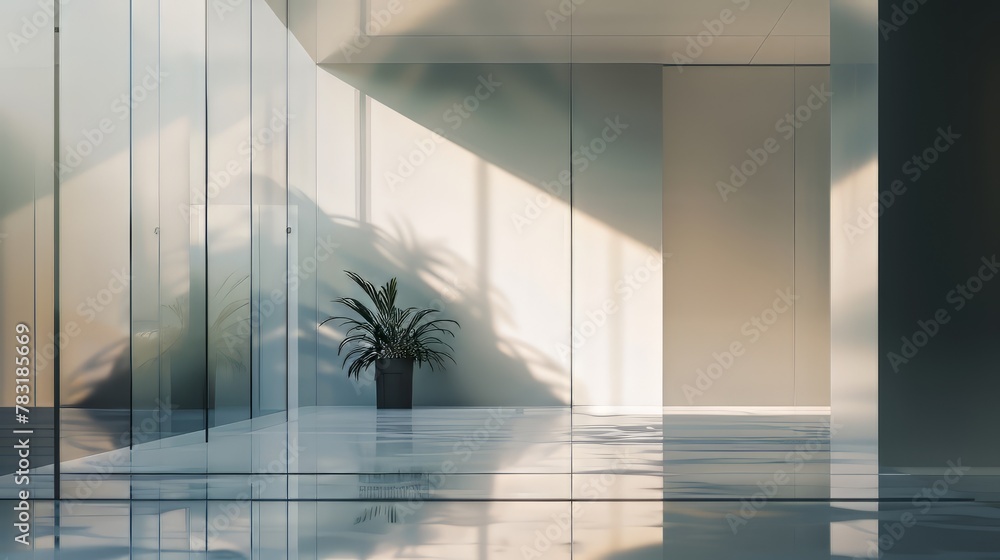 Aufkleber sleek glassmorphism concept with translucent panels and smooth animations
