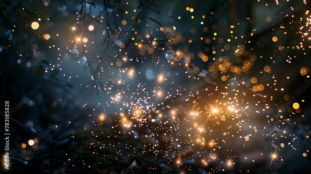 Poster sparkling flashes of light adding a touch of magic and wonder