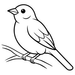     Bird on a branch vector illustration.
