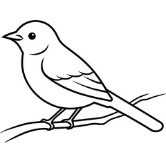     Bird on a branch vector illustration.
