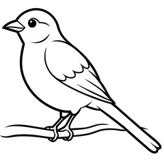     Bird on a branch vector illustration.
