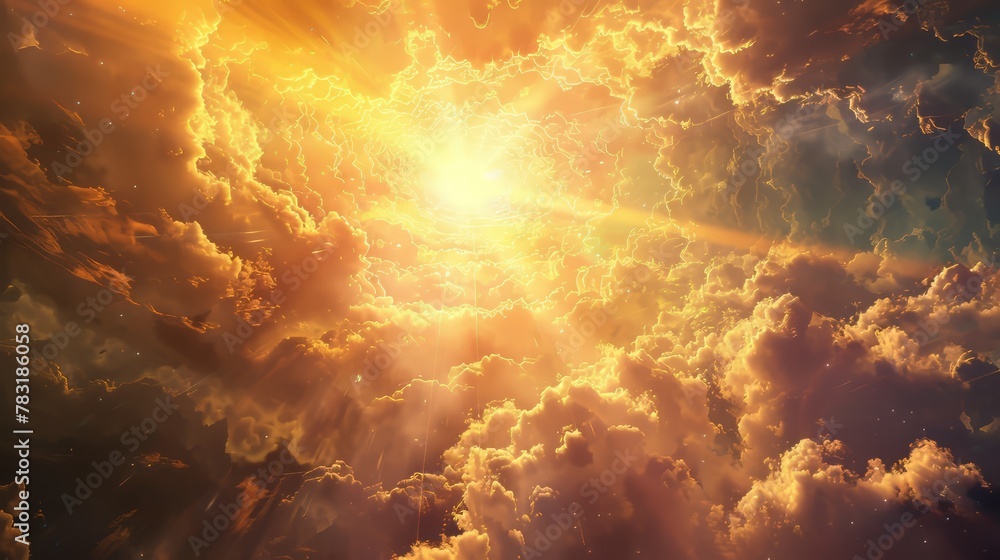 Poster sublime 3d glow emanating from a divine source