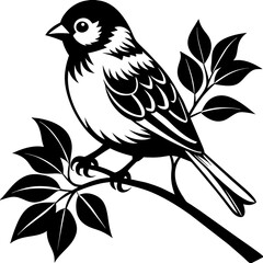    A tiny bird sitting on a branch.
