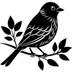     A tiny bird sitting on a branch.
