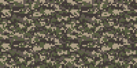Digital pixel camouflage military texture  background. Seamless pattern.Vector. ピクセルでできた迷彩パターン
- 783186496
