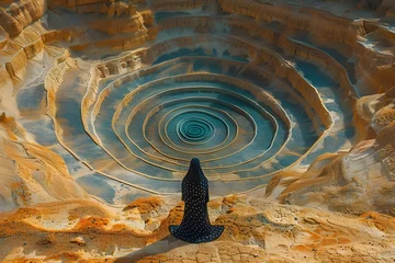 Selbstklebende Fototapeten Sands of Harmony: Echoes of Minimalism. Concept Minimalist Decor, Coastal Aesthetics, Zen Vibes, Neutral Tones, Serene Atmosphere © Anastasiia