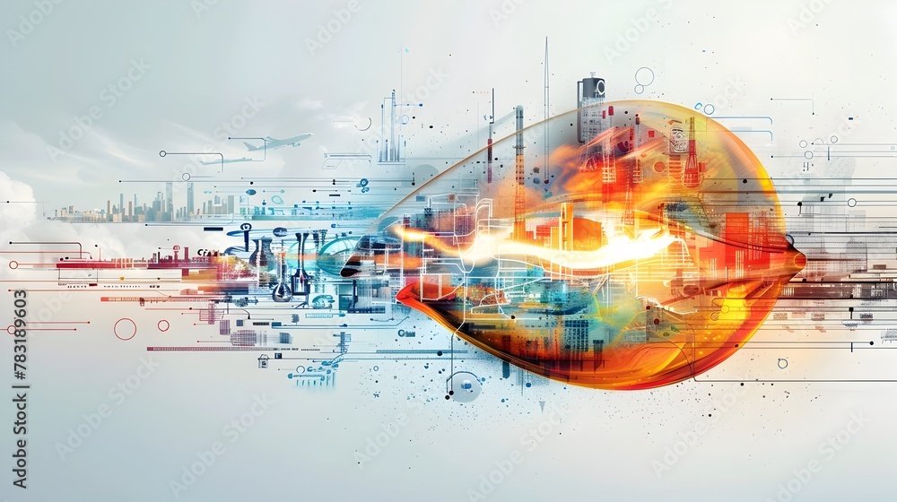 Poster fuel to flame:a conceptual visualization of technology's transformative power