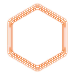 orange hexagon frame neon light