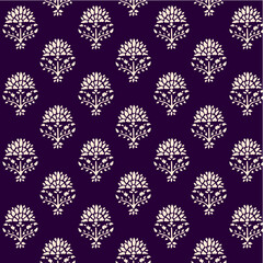 Indian block print fabrics design snowfalk pattern.