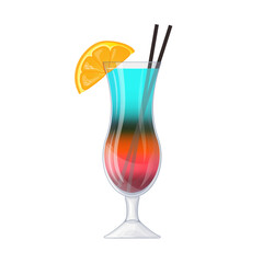 Blue Curacao cocktail. alcoholic drink, hand drawn in cartoon style.