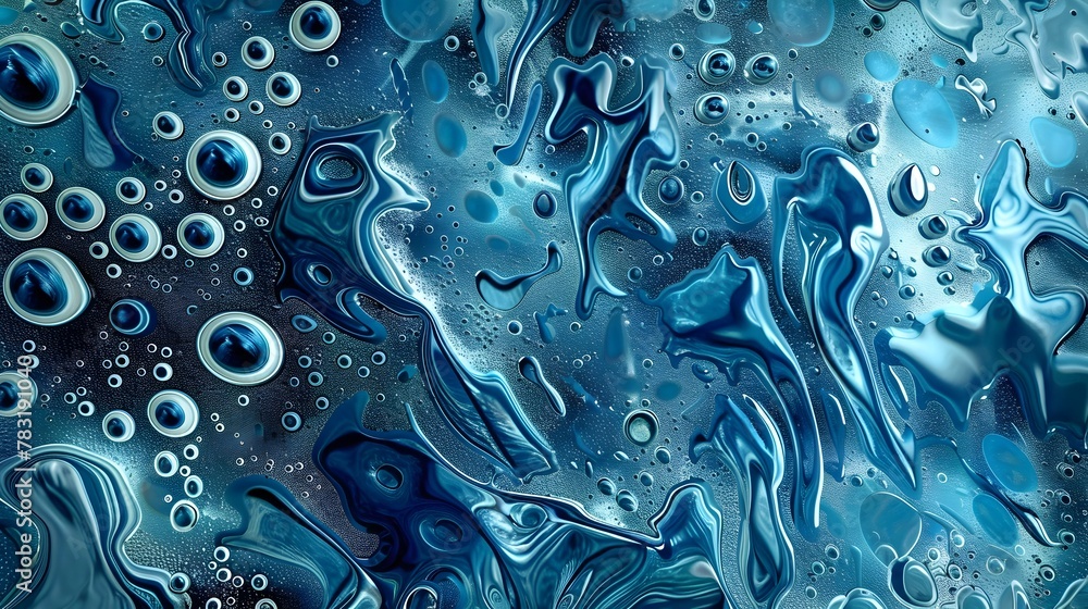 Poster unified droplets:an intricate aquatic pattern symbolizing harmony and strength